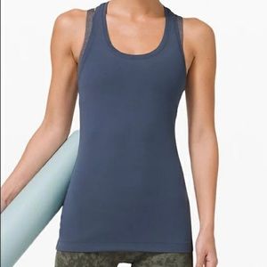 NWT lululemon tank top cool racer back size 6 iron blue